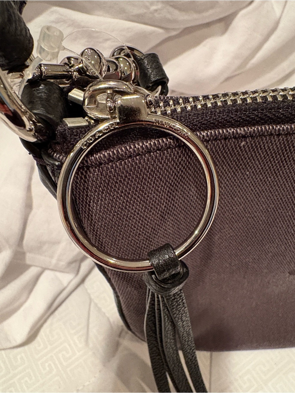 Coach Horse and Carriage Jacquard Sutton Crossbody Bag Pink & Red Center Stripe - Picture 8 of 16